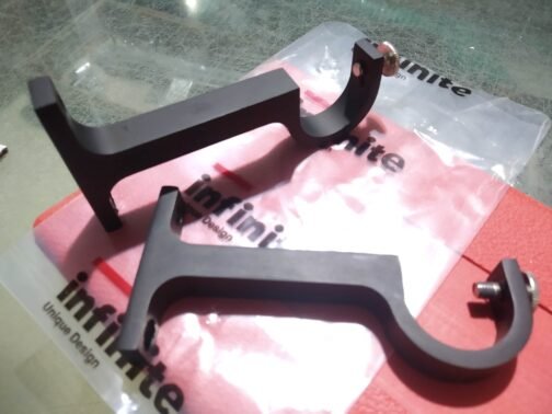Pair of High Quality Curtain Rod holder, Aluminum Powder Coated Black color