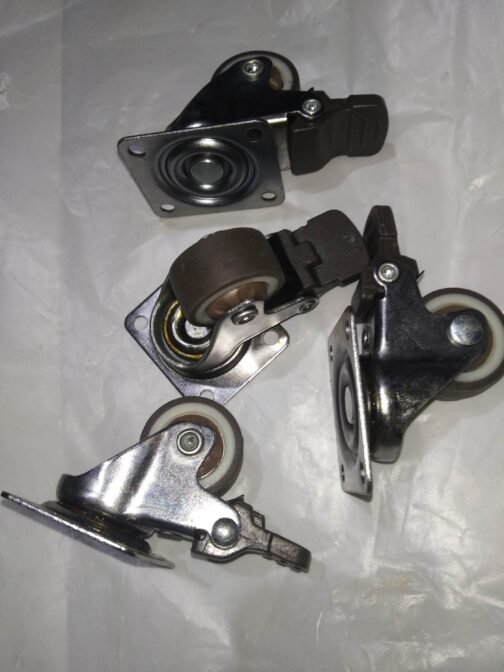 Set of 4 Caster wheels with Break, 1" inch diameter.