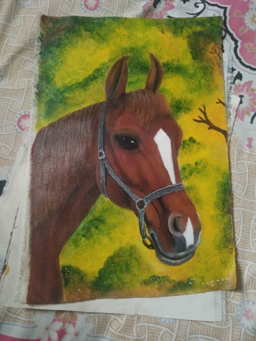 Horse Portrait 17.5" x 11.9" - Original Acrylic Painting